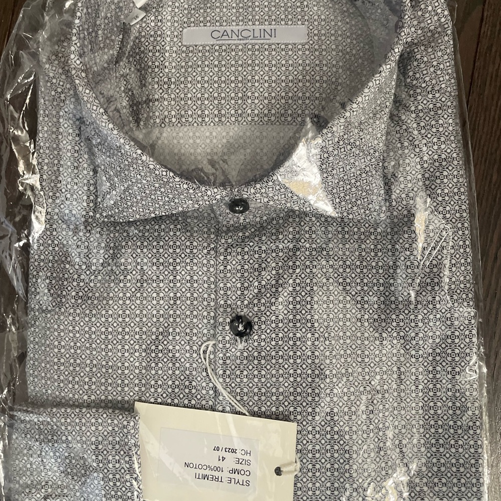 Canclini mens dress shirt new with tags